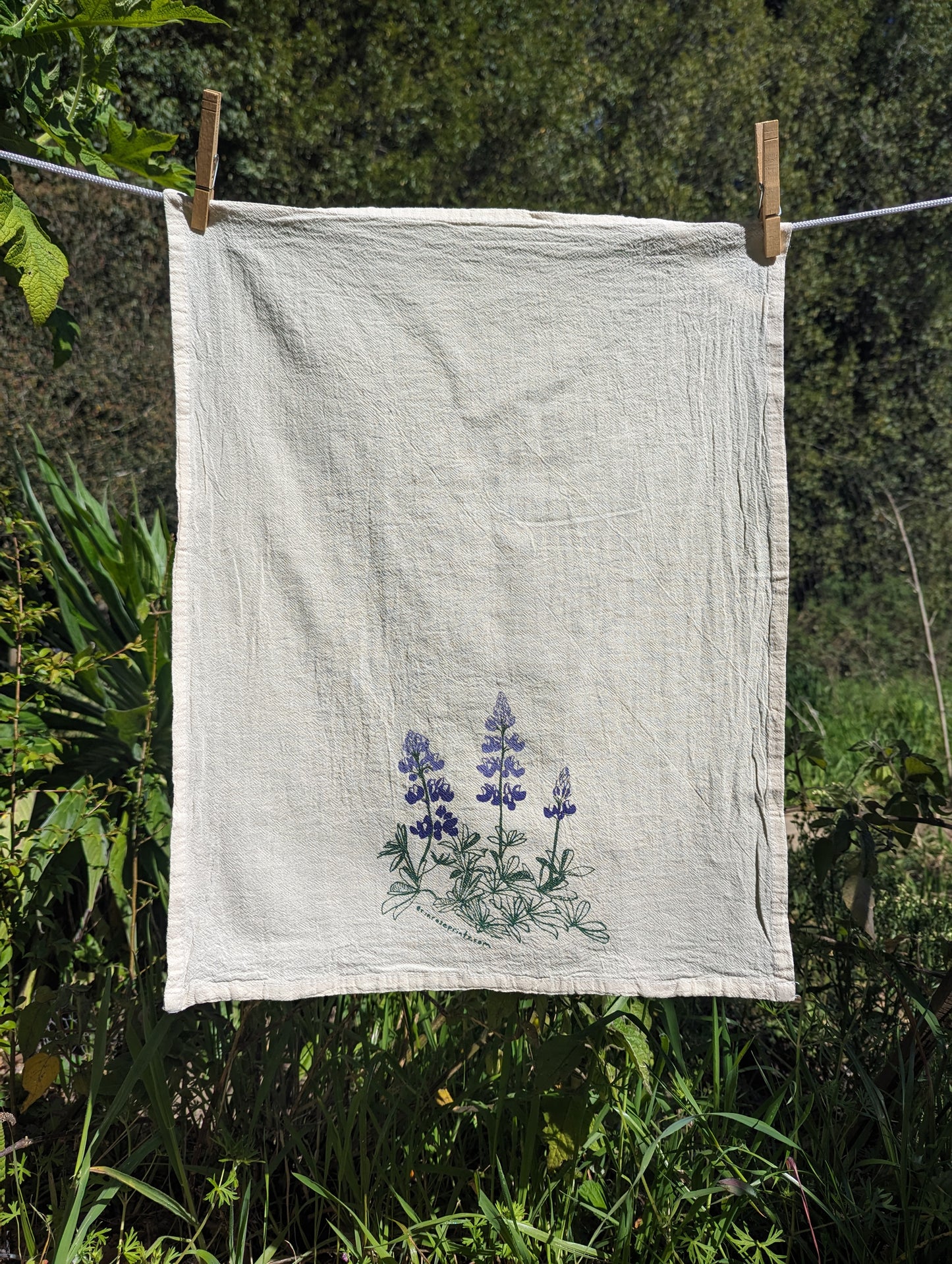 Lupine tea towel