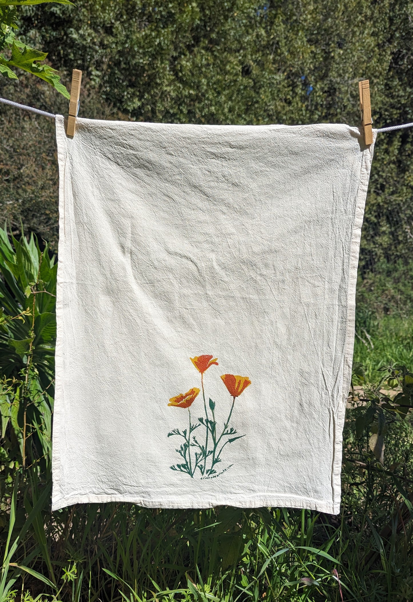 Poppy tea towel
