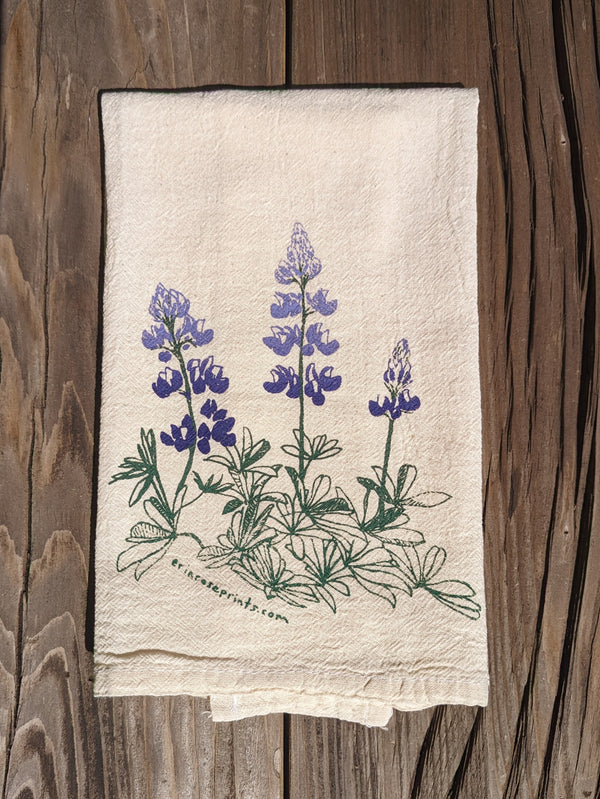 Lupine tea towel
