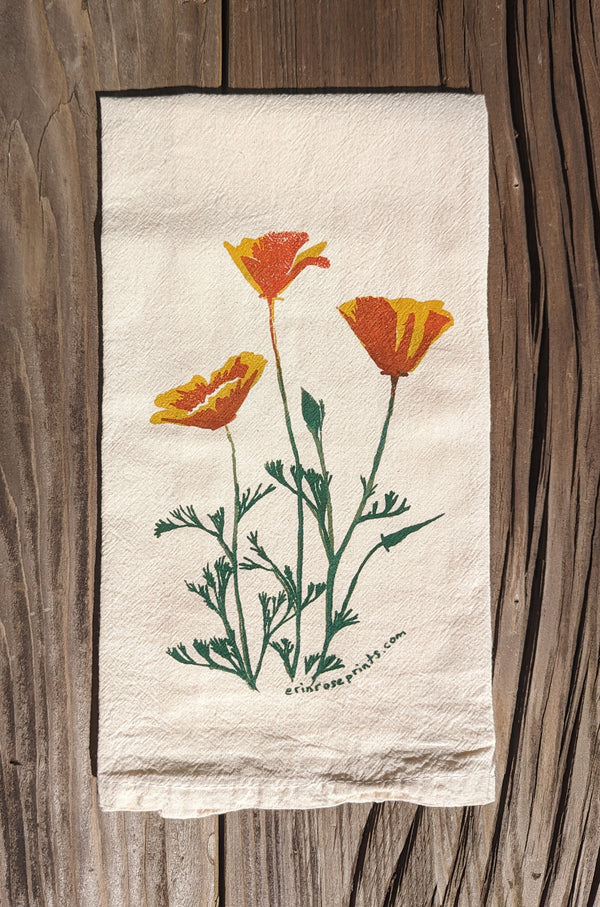 Poppy tea towel